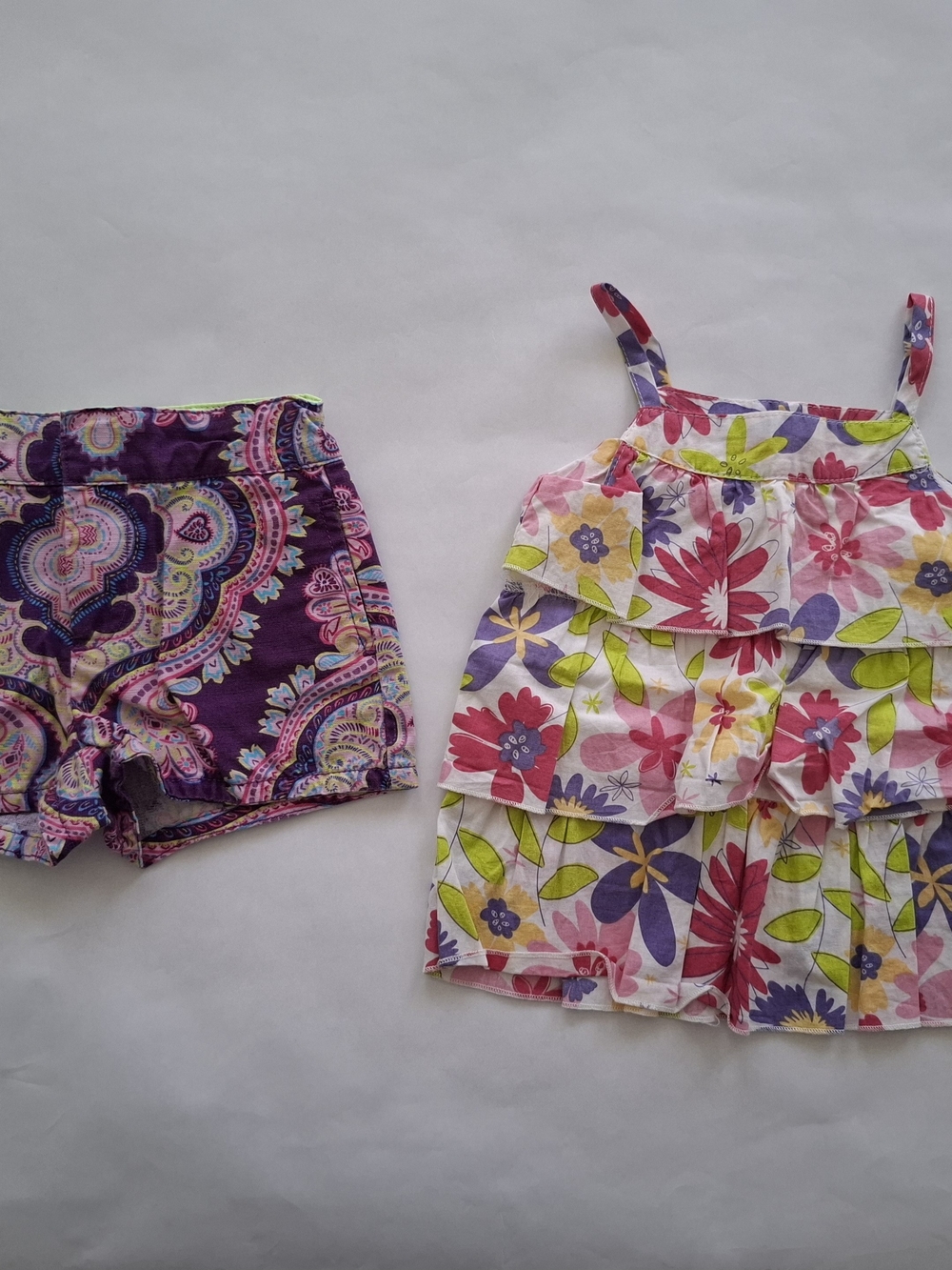 Koala Kids Floral Pink Yellow Purple Cotton Dress Gap Purple Paisely Shorts